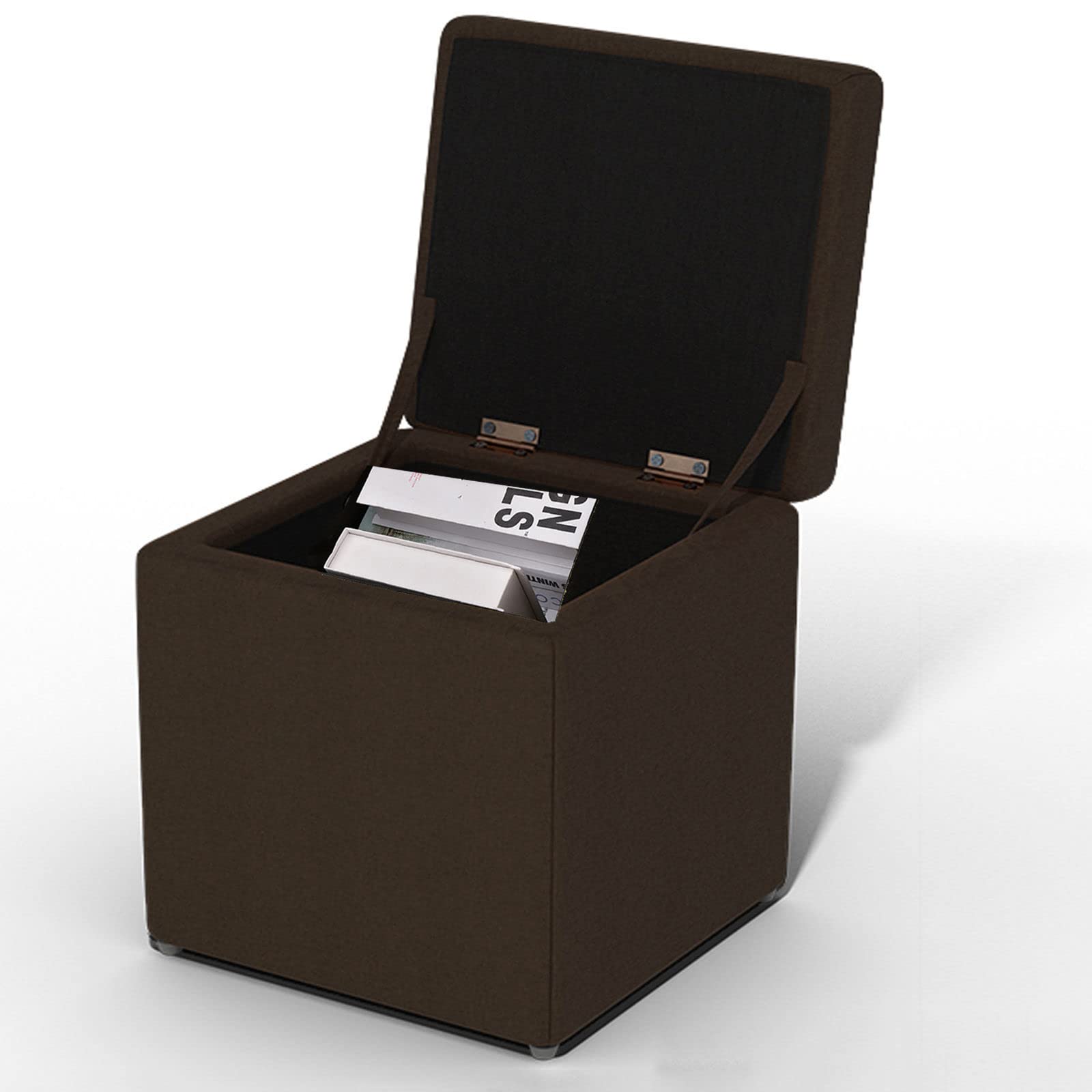 Tabouret à chaussures avec coffre LUNEZY petit pouf repose-pieds PU