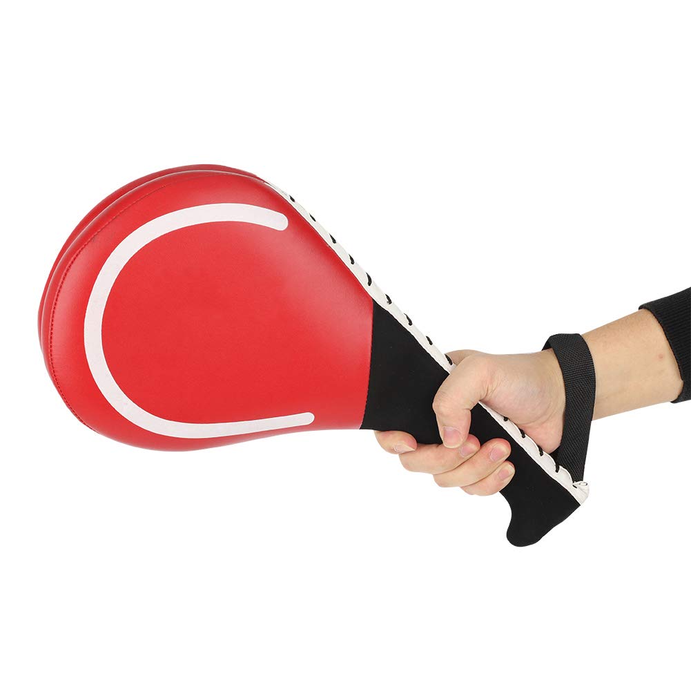BORDSTRACT Taekwondo Kick Pads, Durevole Karate Foot Kicking Target, PU Leather Double Target Blade, Striking Pads per Kickboxing Training, Arti Marziali, Boxe, Muay Thai, Hapkido(Rosso)