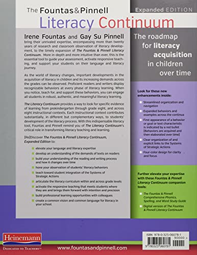 The Fountas & Pinnell Literacy Continuum, Expanded Edition: A Tool For Assessment, Planning, And Teaching, Prek-8 #TOP1