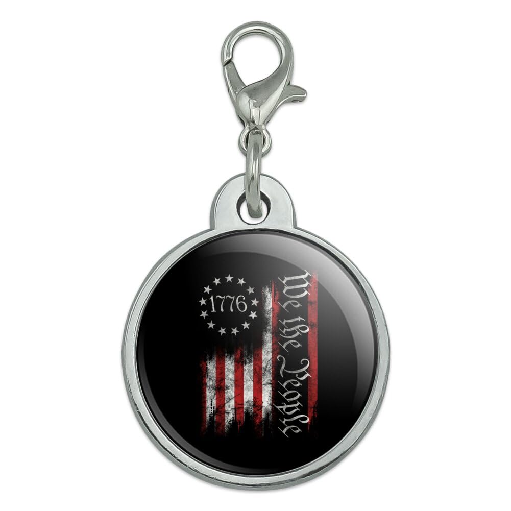 Graphics & More We The People Chrome Plated Metal Pet Dog Cat ID Tag - Small