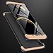 Case with Galaxy A7 2018 Full Body 3 in 1 Slim Thin Fit Tightly [360 Degree Protection] Hybrid Bumper 3 in 1 Hard Case for Samsung Galaxy A7 2018 Phone Cover (Black+Gold, Samsung Galaxy A7 2018)