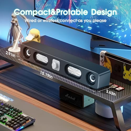 Uakinat Wired USB-Powered Sound-bar with 6W Stereo Sound for Desktop 3405 の商品画像 2