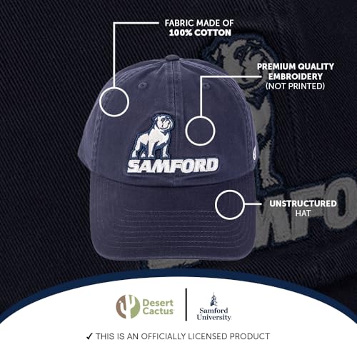 Gorra ajustable bordada Samford University Bulldogs azul miniatura 4