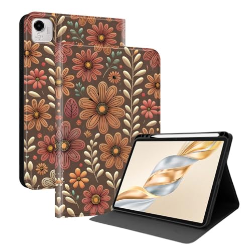 Coque Honor Pad X9a 11.5 en cuir premium Flower Cluster, la protection chic aux finitions soignées