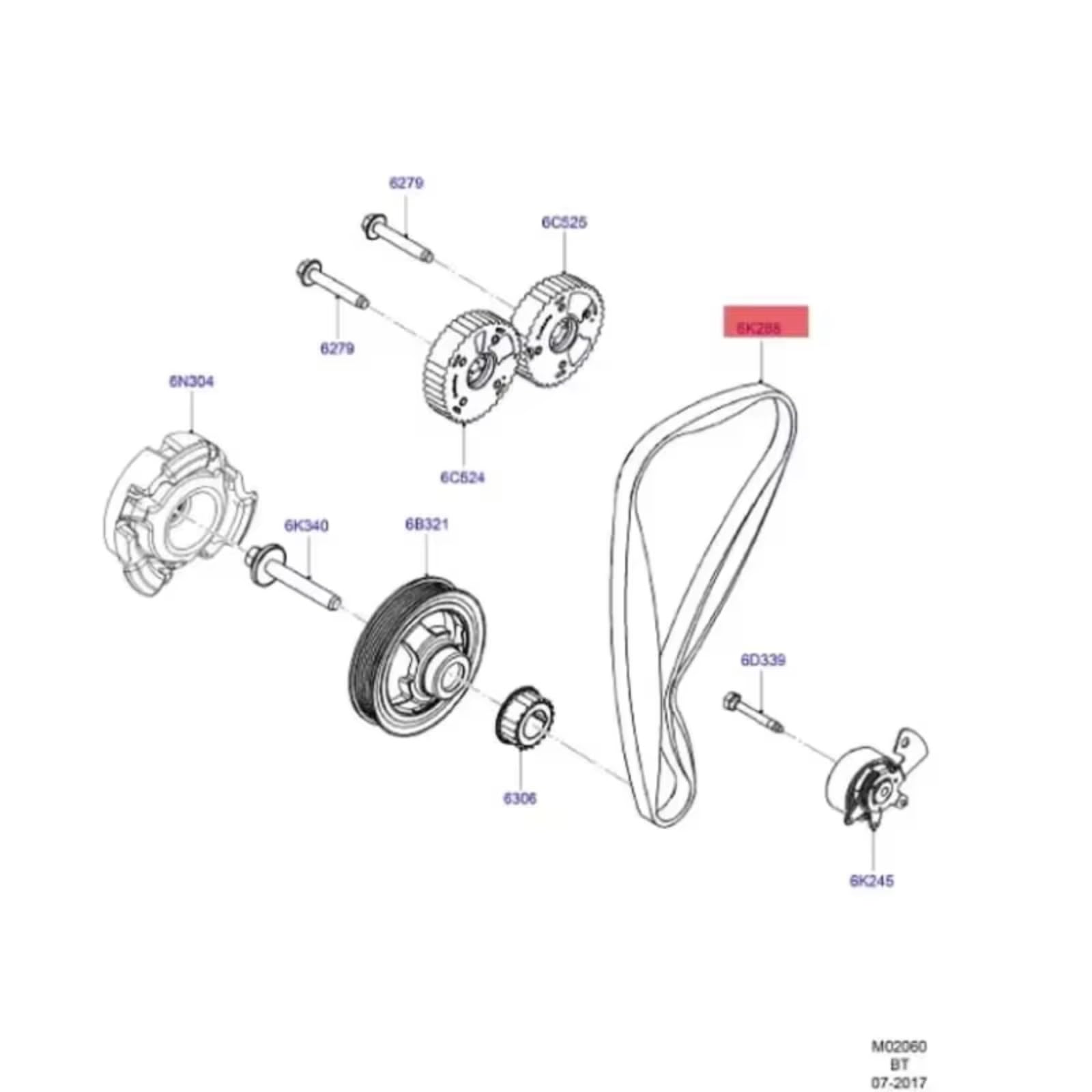 Kit Componenti Distribuzione Compatibile Con Ford Per Focus Per Ecosport Per Escort Kit Catena Distribuzione Parti Motore Dell'auto GN1G6K288AB