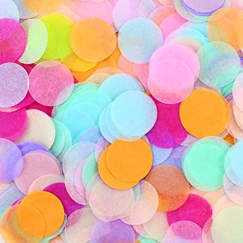 Rayong 10000 Stück Konfetti Mehrfarbig 100g Runde Tissue Konfetti 2.5cm kunterbuntes Papier Konfetti für Hochzeit Valentinstag Tischdeko Geburtstag Party Cover