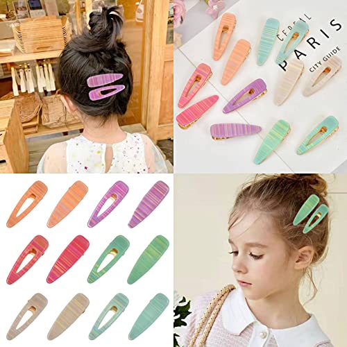 12 Pcs Alligator Hair Clips, Acrylic Resin Hair Barrettes Fashion Geometric Duckbill Clips, Side Hair Clips, One Word Clip, Hair Clips For Girls, For Girl And Ladies Hair Accessories #TOP5