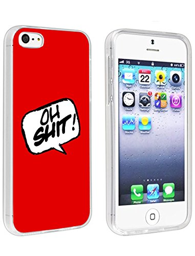 Lakaka iPhone SE Case Slim Fit Protective Hard Cover for Apple iPhone SE 2016 & iPhone 5S 5 Oh Shit