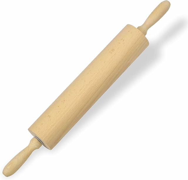 Rolling Pin Revolving Wooden Rolling Pin Professional Roti Belan Small Wood Dough Roller DIY Crafts Tool For Baking Cookie Pizza Chapati Pastry Pie Bread Kitchen Equipment Home Accessories (Pack Of 1)