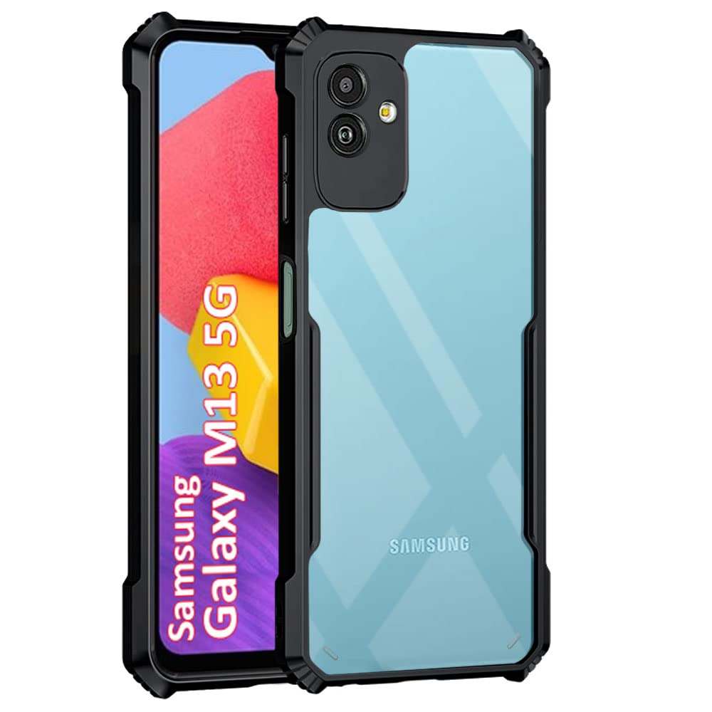 WOW IMAGINE Shock Proof Clear Back Case Mobile Cover for Samsung Galaxy M13 5G (Hard | Hybrid PC + TPU | Full Armour Device & Camera Protection | Black) (B0B65MJ1GJ) Amazon Price History, Amazon Price Tracker