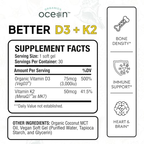 Organics Ocean Better D3+K2 Vitamin