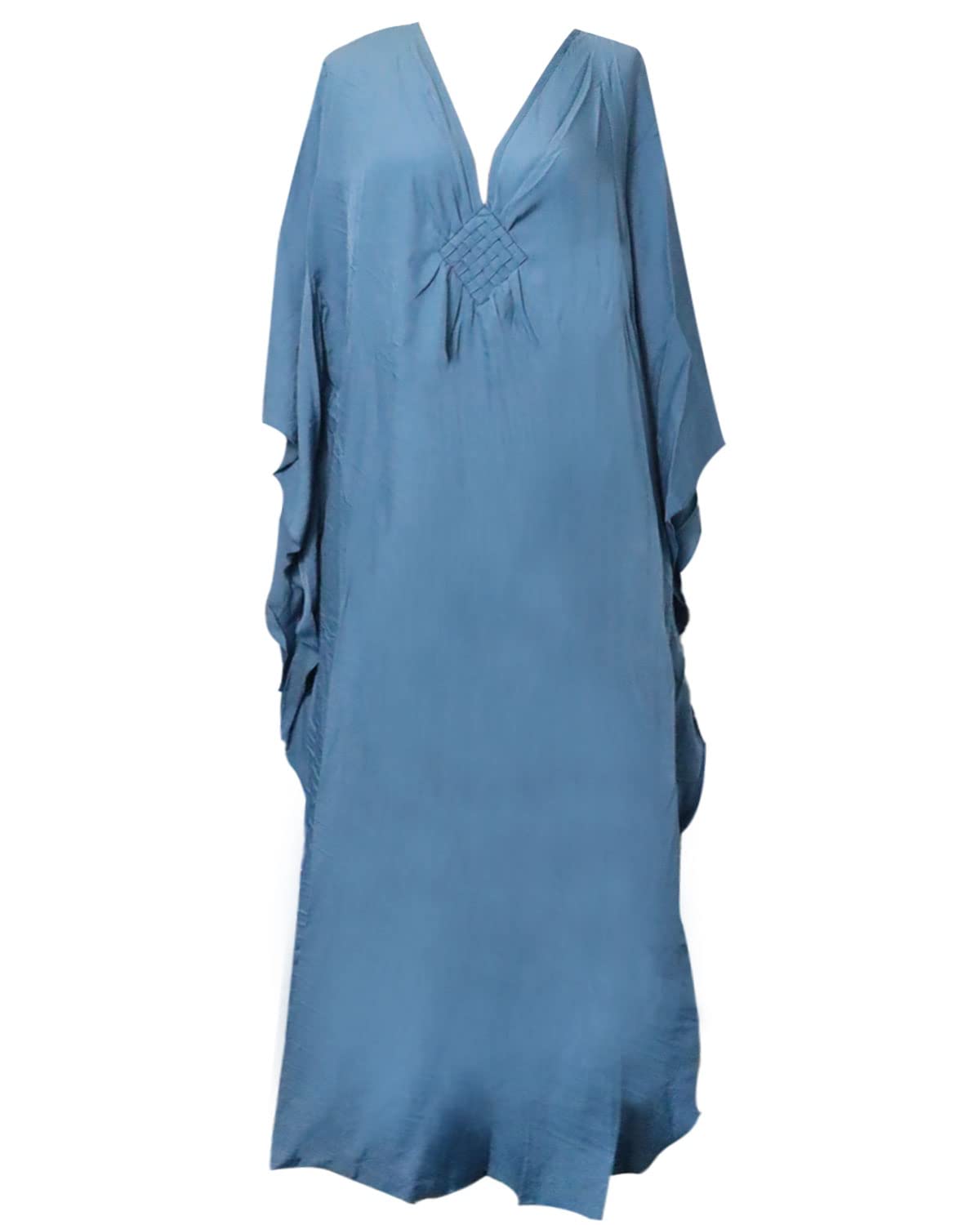 JFAN Caftan Vestido de Playa Mujer Largo Kaftan Vestidos Scollo a V Talla Grande Kimono de Verano Maxi Pareo para Mujer