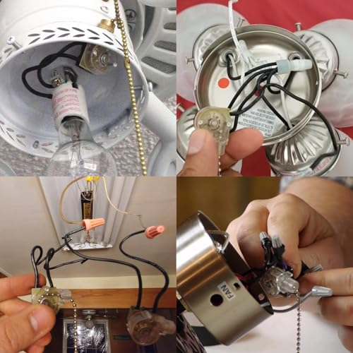Image of Zing Ear ZE-109 Ceiling Fan Light Switch, On-Off Speed Beaded Pull Chain Extension Compatible with Hunter Ceiling Fans Light, Lamps and Wall Lights (Nickel Pull Chain)