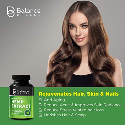 Balance Breens Hemp Extract Capsules 30,000 mg per Bottle - Supports Brain Functions, Immune Support - Rich in Omega 3-6-9 Fatty Acids - Image 5