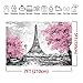 Qian Pink Flowers Trees Eiffel Tower Background for Photography Gray Paris Photo Studio Props Banner Wedding Theme Party Backdrops Vinyl 7x5ft