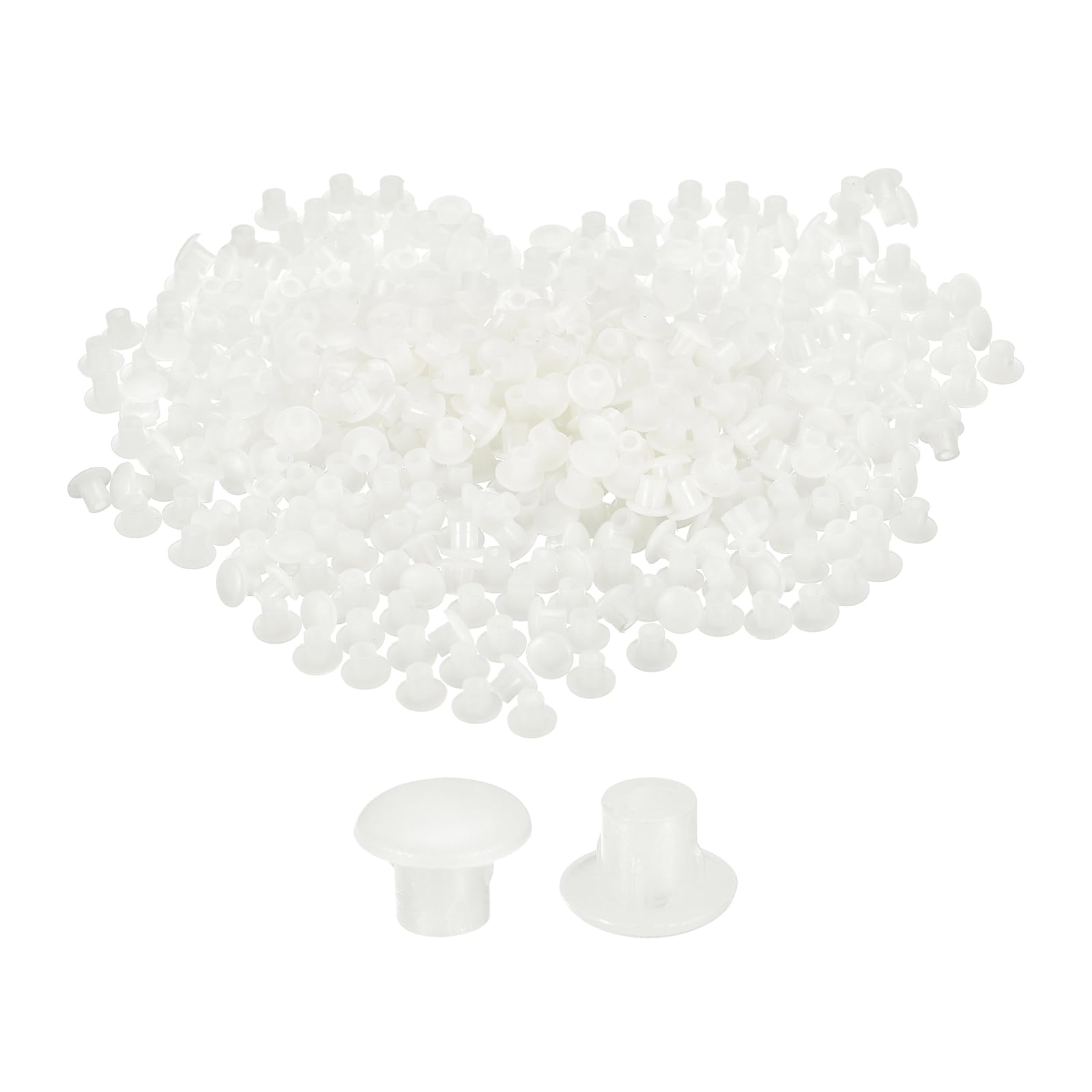 uxcell 2000Pcs Screw Hole Plugs, 5mm(3/16") Dia Plastic Round Button Plugs Snap in Locking Hole Covers Flush Type Caps for Furniture Cabinet, Transparent