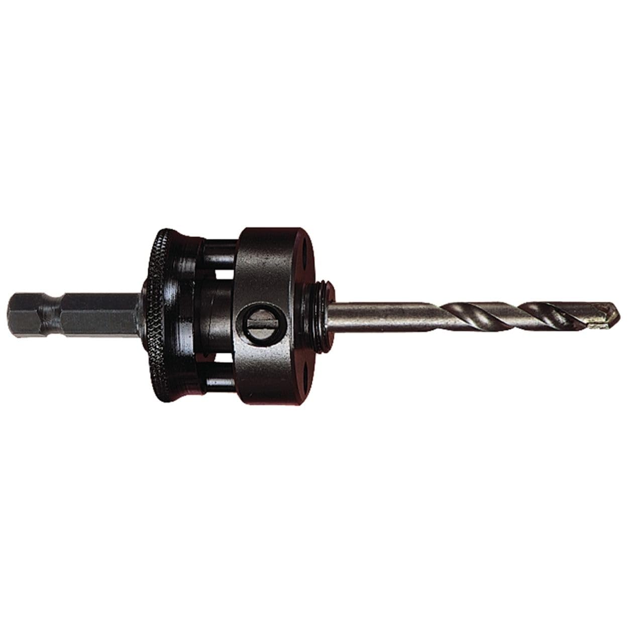 Starrett Quick Hitch Hole Saw Arbor with 1/4" Carbide Tipped Pilot Drill - Ideal for Professional and Home Improvement, 5/8"-18 Screw Thread, 11/32" Shank Size - XA10