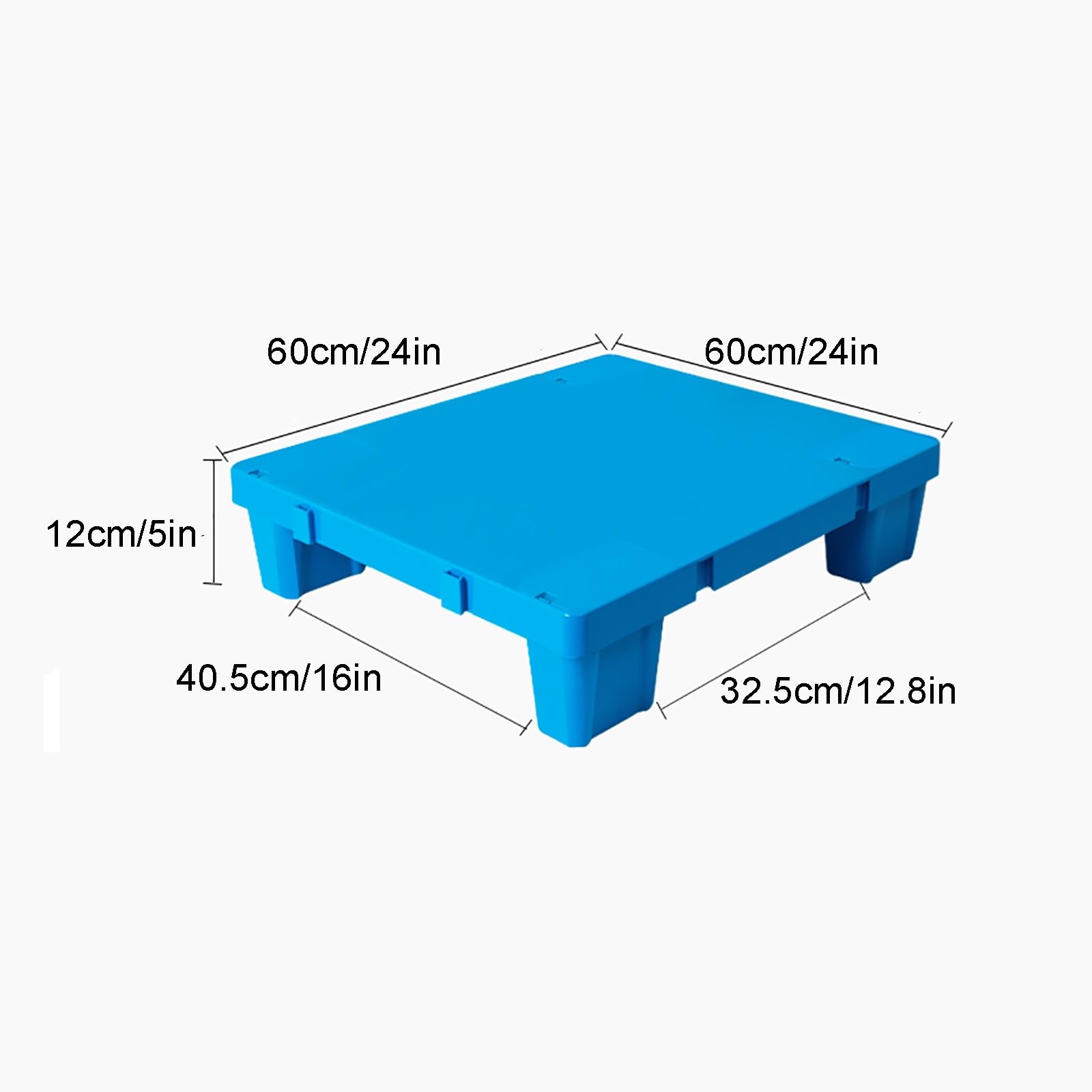 Paleta Plastikowa Niebieskie Palety Składane Paleta Podłogowa z Podkładką Magazynową do Kuchni Restauracyjnych Sklepów Supermarketów Piwnic Magazynów(60x60cm)