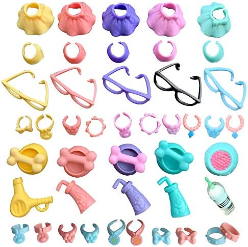 lps Pet Shop Accessories, Tiny Pet Shop lps Collar（6pcs Random） lps Bowknot and Collar Suit to lps Cat Great Dane Dog, Collie and Dachshund Best Gift for Your Lovely lps Figures(Cat Not Included)