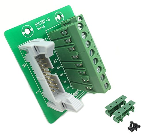Sysly Idc16 2X8 Pins Male Header Breakout Board Terminal Block Connector With Simple Din Rail Mounting Feet #TOP1