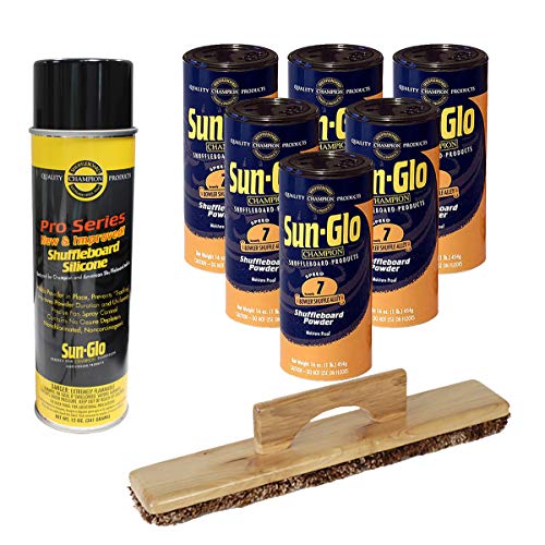 Sun-Glo 6 Cans #7 Shuffle Alley Wax, Sweep, Silicone Spray