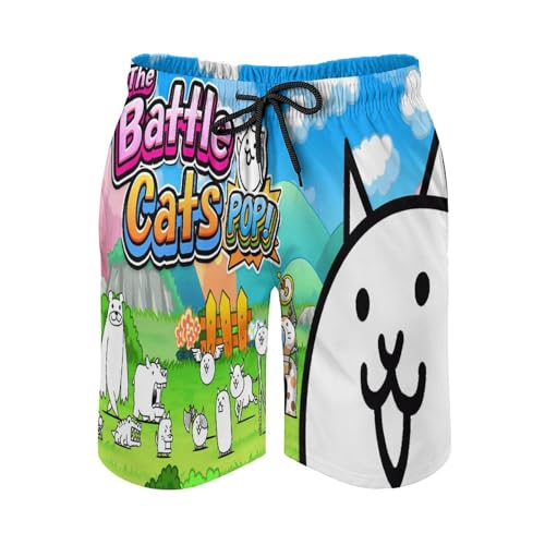 Battle-Cats Beach Shorts, Hawaii Men's Swimming Shorts, Beach Essentials Quick Dry Waterproof3