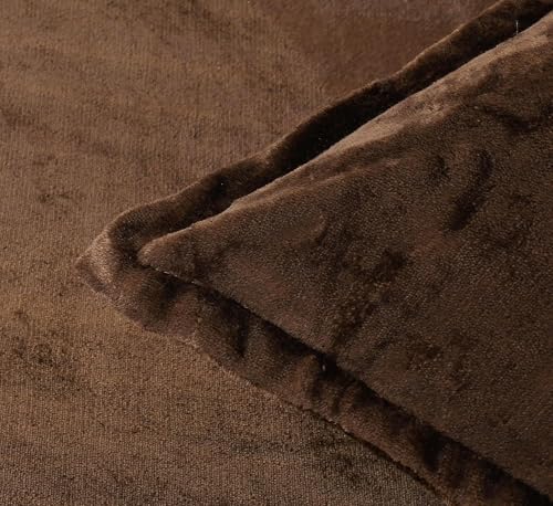 Image of Sands Premium Ultra Soft Woollen Pillow Cover Set of 2 for Winter with Zipper Closure, Cozy Pillow Case Perfect for Warmth, Flannel Warm Pillowcases, King size-18X28 Inches (Chocolate)