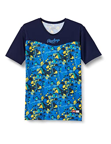 ローリングス 野球 大人用 半袖ストレッチアンダーシャツ クラッシュ ザ ストーン ASU12S02 ネイビー/ブルー サイズ SS