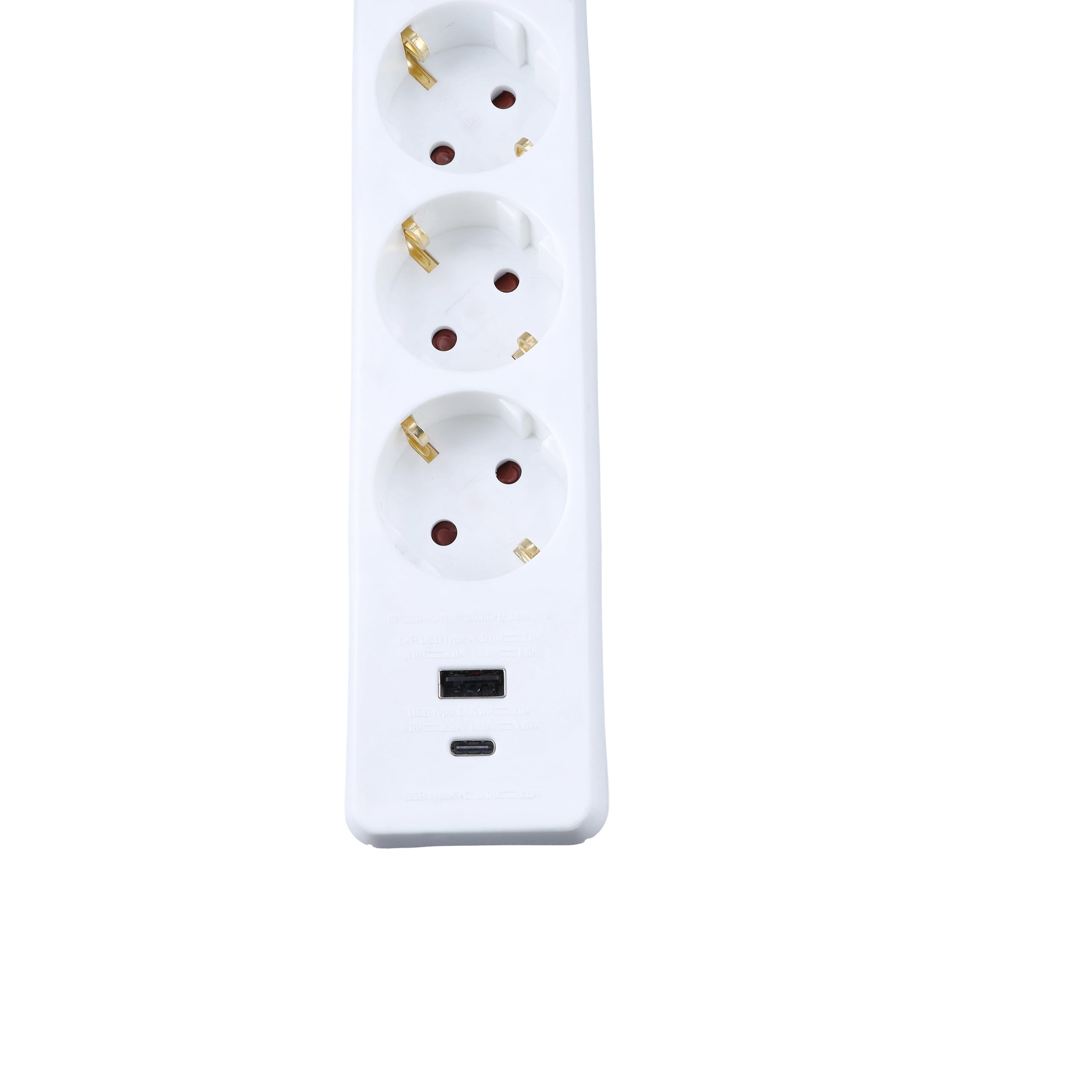 As-Schwabe Steckdosenleiste 6-fach Mit 2 USB-Ports (Typ A & C), 1,4 M Kabel, 230V/16A/3500W, Weiß