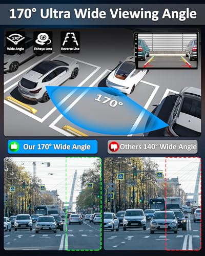 Vtopek Rückfahrkamera AHD 1080P Rückfahrkamera Auto 360° Drehbar Auto Rückfahrkameras Nachrüsten 170° Weitwinkel Nachtsicht IP69 wasserdichte Universal NTSC Rückkamera für Wohnmobil SUV Pickup Van