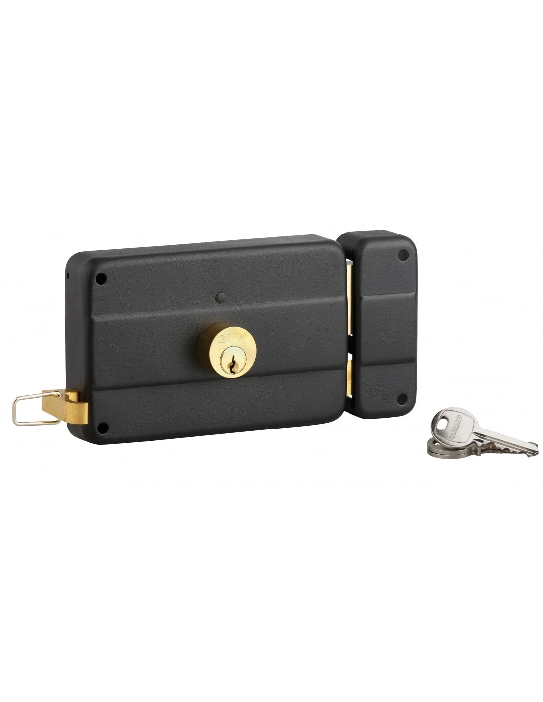 Thirard Serrure Horizontale en Applique Double Entrée, Droite, Axe 70 mm