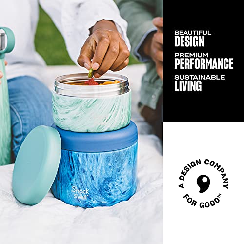 S'well Recipiente para alimentos de aço inoxidável S'nack – 680 g – Azure Forest – Tigelas com iso