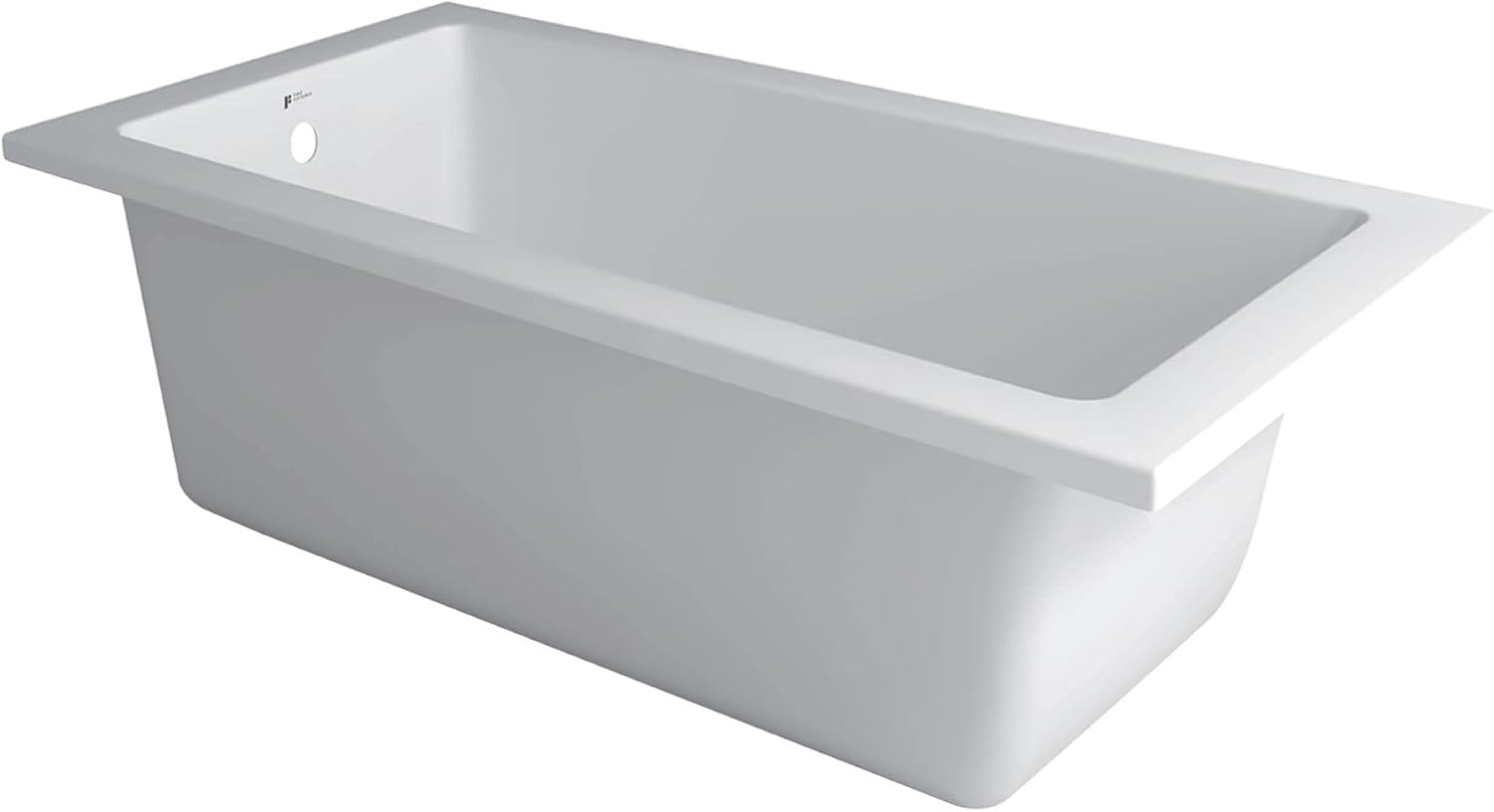 Fine Fixtures Tile-In White Soaking Bathtub, Built in tile flange Fiberglass Acrylic Material (60" x 32" x 19" Left)