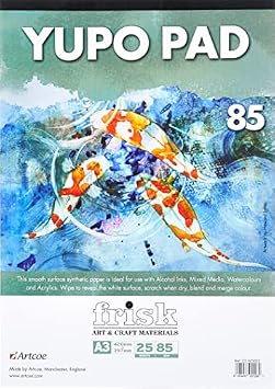 Yupo Papierblock – 10 Blätter, 17,8 X 17,8 Cm, Mittelgroß, Ideal Für Aquarell & Alkoholtinte