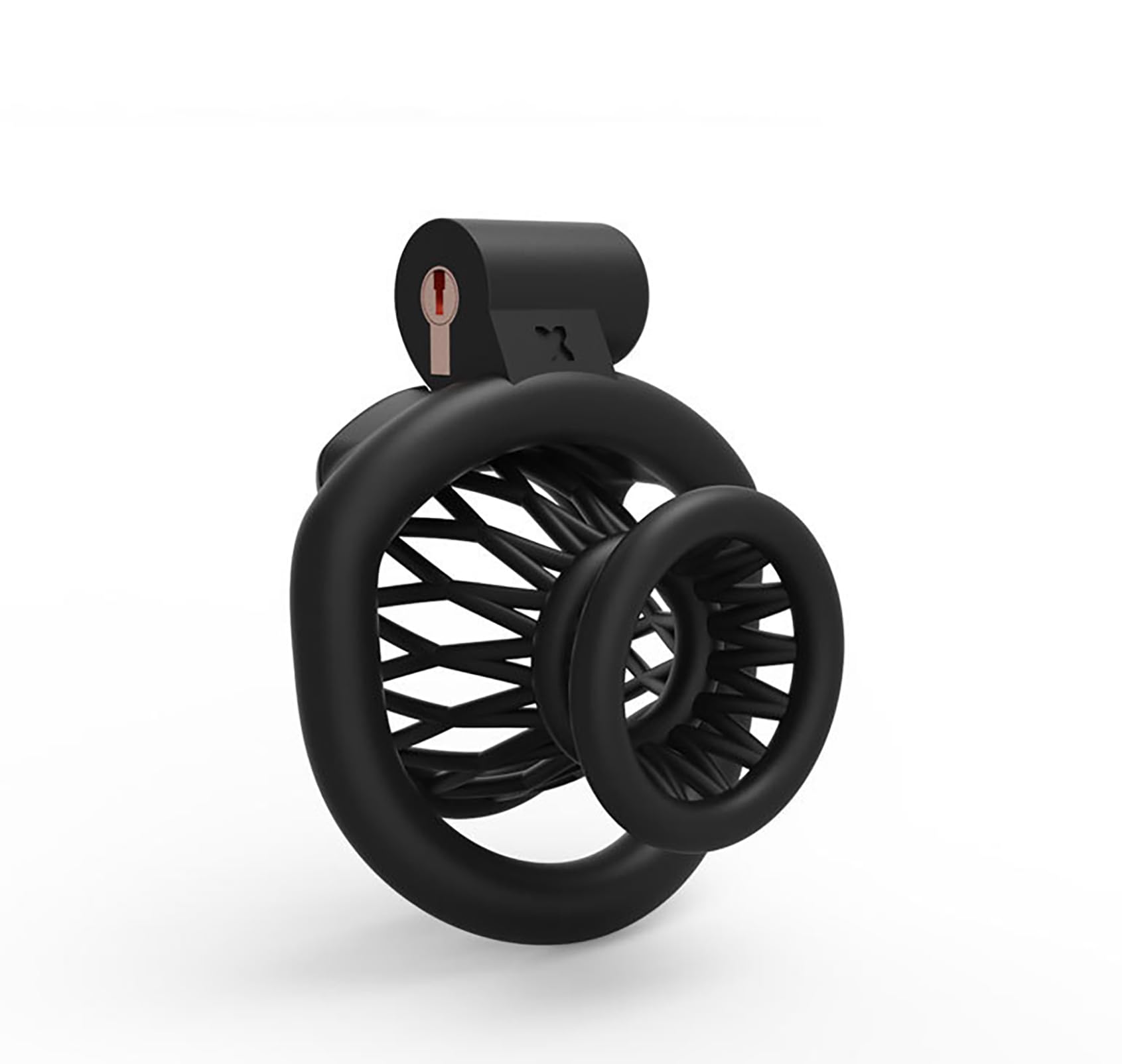 SeLgurFos Ceintures de Chasteté Négative Cage de Chasteté Hommes avec 4 Cock Rings BDSM Jouets Sexuels (Black)