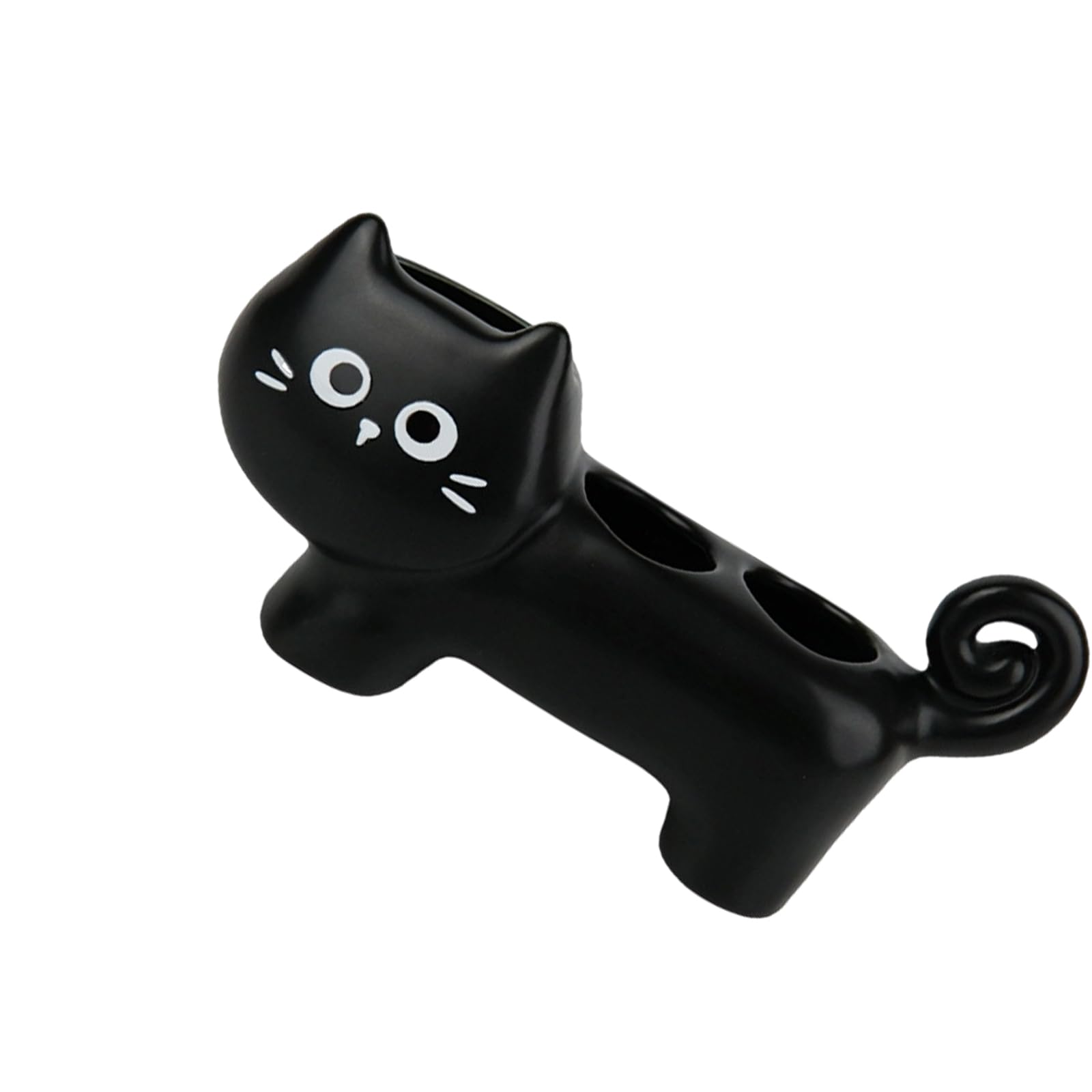 ZEPFJHE Ceramic Electric Toothbrush Holder with 3 Slots Toothpaste Organiser Stand for Bathroom Countertop and Vanity Kitten Shape Holder