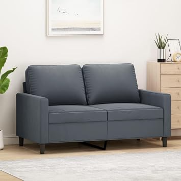 2-Seater Sofa Dark Gray 47.2 Velvet Sofa para Sala Sofas for Living Room Modern Couch Couches for Small for Living Room Apartment Study Bedroom