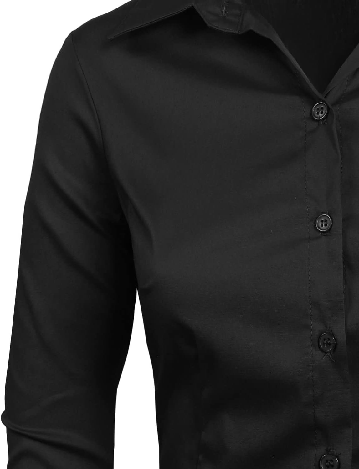 NE PEOPLE Button Down Shirt - Women's 3/4 Sleeve Roll Up Stretch Collar Office Work Formal Casual Basic Blouse Top (S-6XL) - Image 4