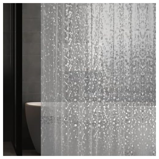 Narrow Size EVA Clear Shower Curtain Liner, Pebble Pattern 36x72 Inch Lightweight Plastic Bathroom Shower Showroom Inner Curtain with Rustproof Metal Grommets and Weighted Magnets