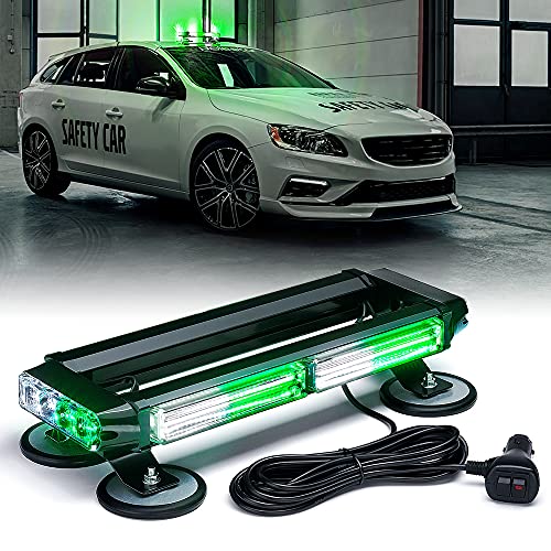Barre lumineuse stroboscopique COB blanche verte pour toit de véhicule d'urgence double face