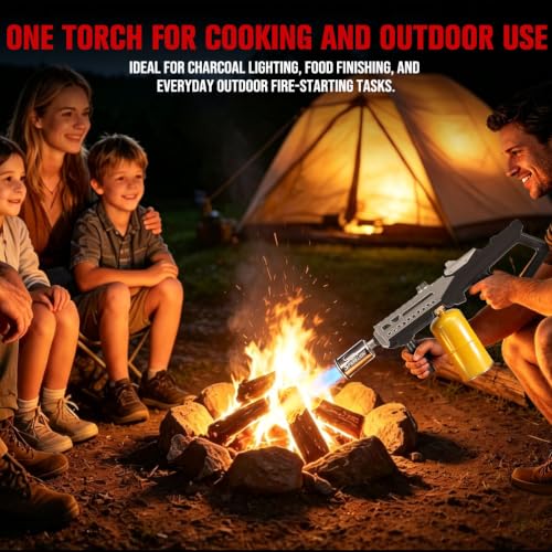 Powerful Propane Torch Gun, Adjustable Flame Thrower Gun for BBQ, Charcoal Lighter, Steak Searing, Campfire, Fire Pit, Outdoor Cooking (Tank Not Included) - image 4