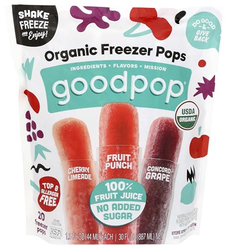 Goodpop 0856920005536 Organic Assorted Freezer Pops 20 Count cover