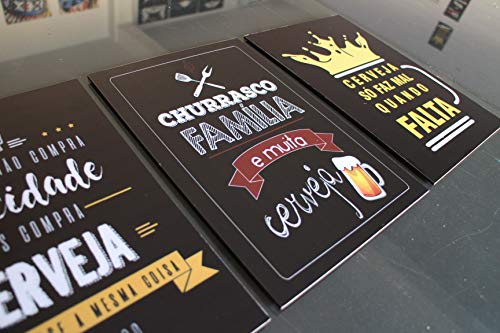 Kit 10 Placas Cantinho do Churrasco Homer Bebida Bar Vintage Cerveja Mestre Churrasqueiro MDF 3mm