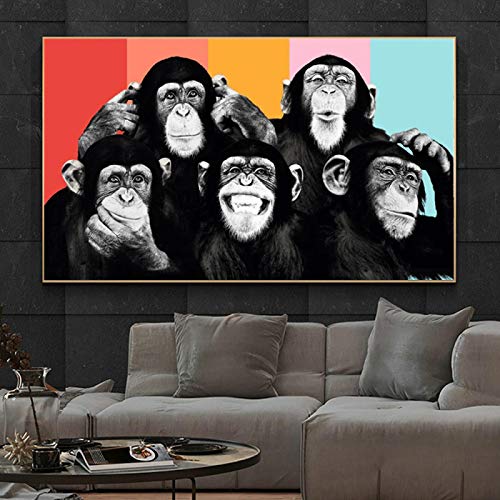 Singe animal peinture affiche décor pour salon art mural contemporain