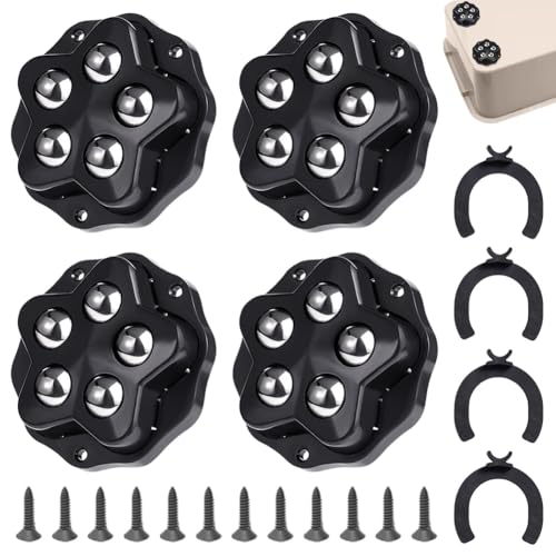 DASIAUTOEM 4 Stück Kugelrollen Schwerlast, Möbelrollen Flach Rollen für Möbel Klein, Tragfähigkeit 300 Kg Selbstklebendes Rollenrad für Möbel Küchenutensilien Aufbewahrungsboxen