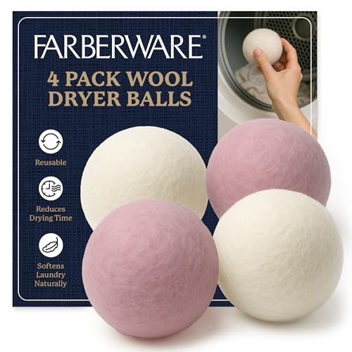 Farberware 100% Wool Dryer Balls (4 Pack)
