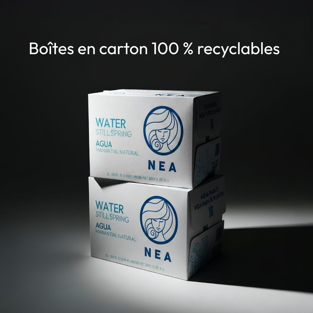 NEA Eau Plate Naturelle de Source Alpine en Canette Aluminium Recyclable - Eau Minérale Naturelle Pack 24 Canettes 33cl - Sans Plastique Sans BPA - Bureau Sport Voyage