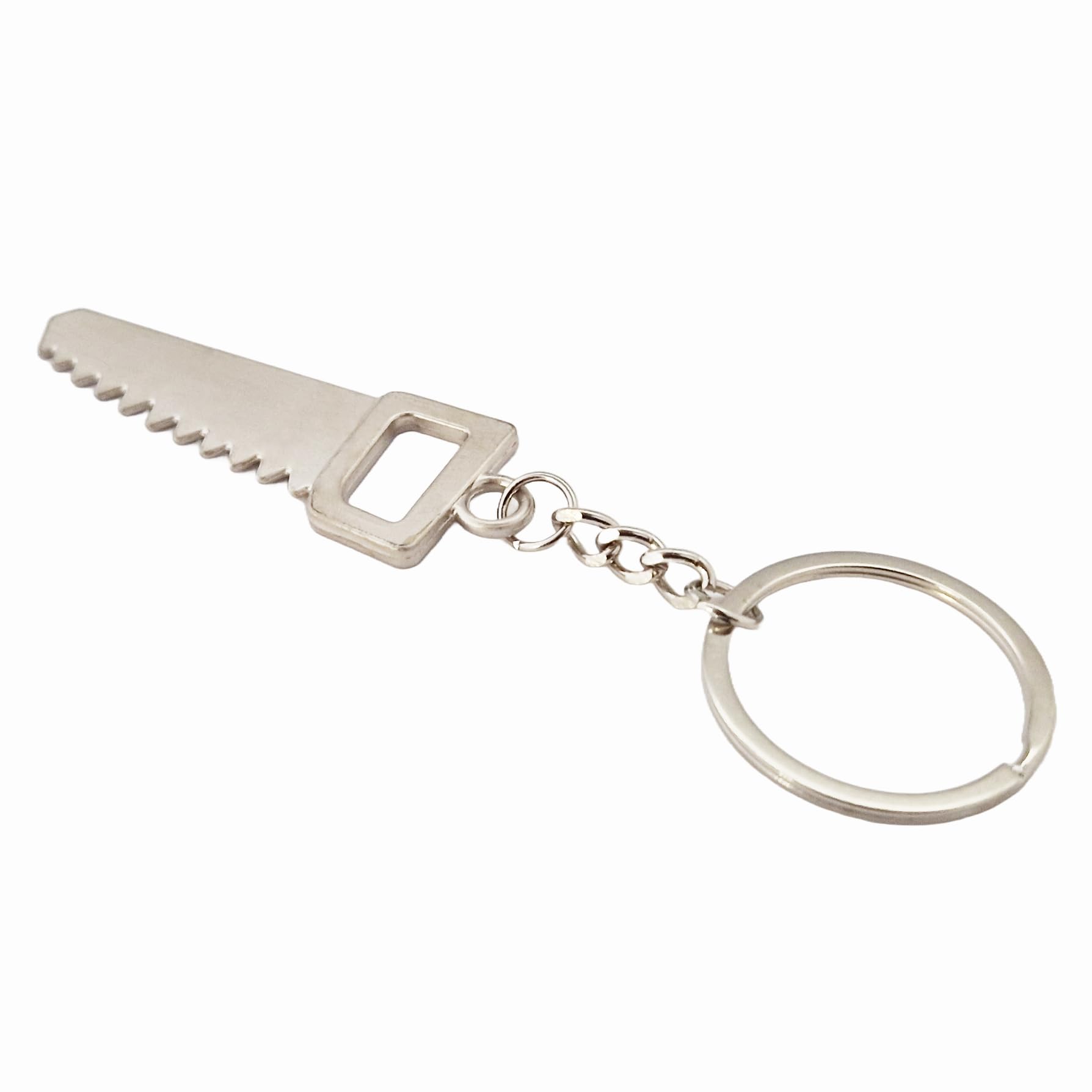 Komonee Saw Metal Hand Tool Keychain – Novelty Mini Toolbox Key Ring for Labourers, Builders & DIY Enthusiasts