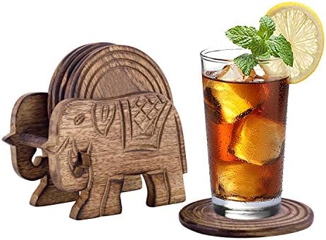 Set of 6 Coasters - Eco-Friendly, Absorbent and Antique Look Hand...