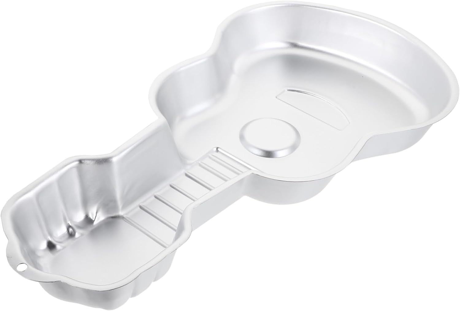 1Pc Guitar Shaped Cake Mold Aluminum Baking Tray for Mousse Cheesecakes for DIY Baking Special Occasions Practical Tool for Home Bakers Silver Design